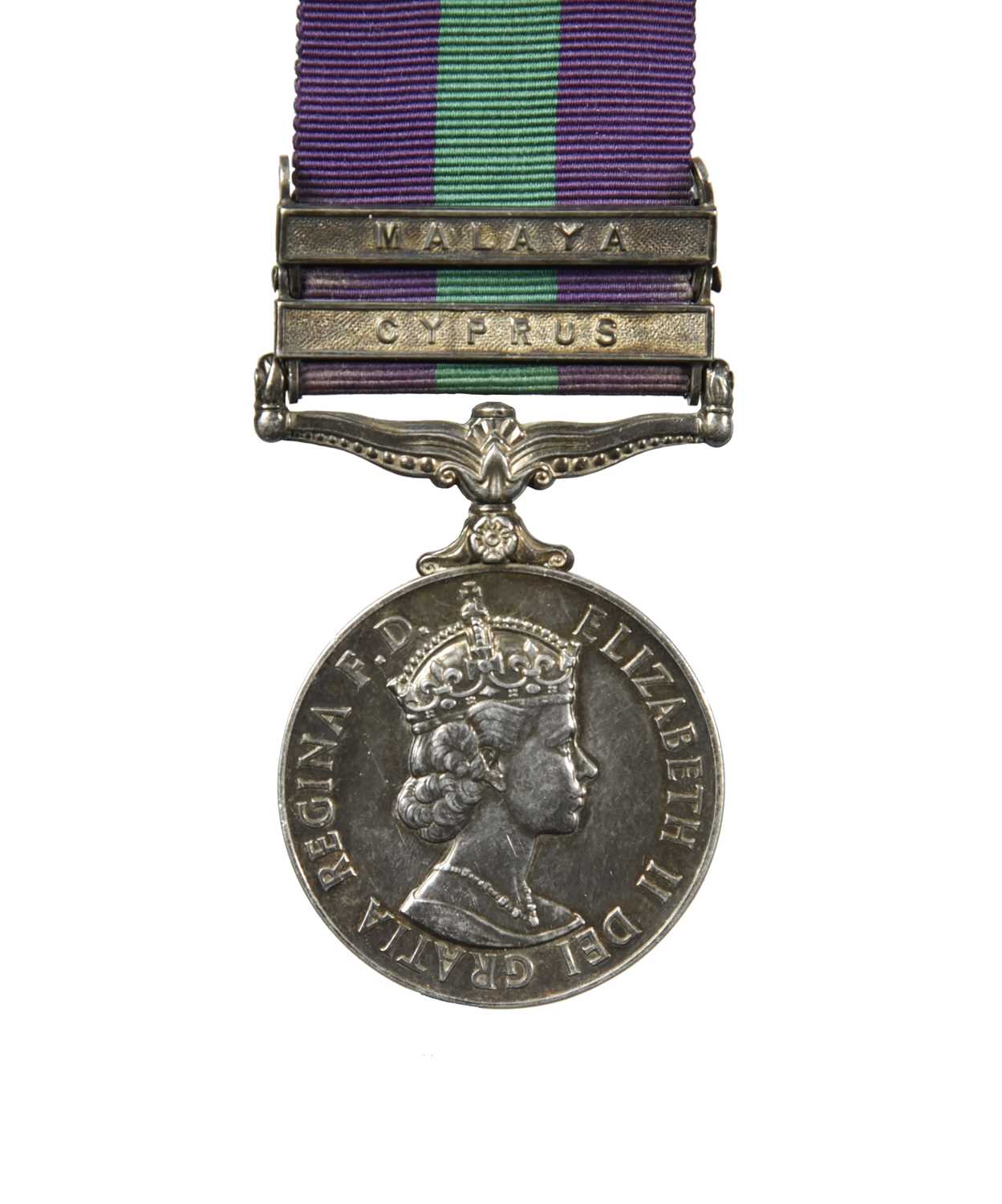 A General Service Medal 1918-62, Elizabeth II, 2 clasps: Cyprus, Malaya (22789103 SGT. R. E. S.