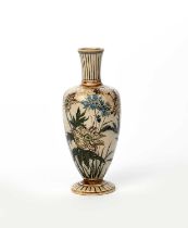 A Martin Brothers stoneware vase by Edwin and Walter Martin, dated 1891, slender baluster form,