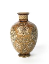 A Martin Brothers stoneware Dragon vase by Robert Wallace Martin, dated 1889, shouldered baluster