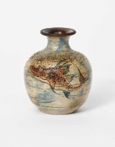A Martin Brothers stoneware Aquatic miniature vase by Edwin and Walter Martin, dated 1899, ovoid