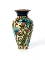 A William De Morgan Merton Abbey period Persian vase, painted by JB, shouldered form with flaring