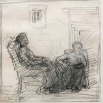 Philip Wilson Steer (1860-1942) Study of two figures seated in an interior Signed P.W.Steer (lower