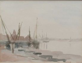 Philip Wilson Steer (1860-1942) Boats on the water, Maldon, Essex Watercolour 22.8 x 30.2cm