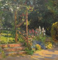 Arthur Henry Jenkins (1871-1940) A garden in bloom Signed A H JENKINS (lower left) Oil on canvas