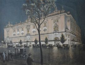 Thomas Robert Way (1862-1913) View of The London Opera House, later The Stoll Theatre, at night