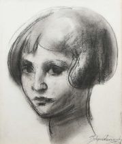 Φ Philip Naviasky (1894-1983) Study of a young woman Signed Philip Naviasky (lower right) Charcoal