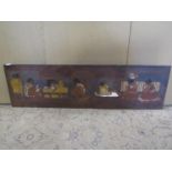 An early 20th century decorative poker work rectangular wooden picture titled Native American Indian