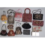 Approx 30 small bags and purses, mainly modern including some Victorian style beaded examples,