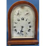An Edwardian mahogany bracket clock, the arched silvered dial with chime/silent selector, regulator,