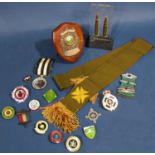 Collection of enamel lapel badges mainly bowls club and others, etc