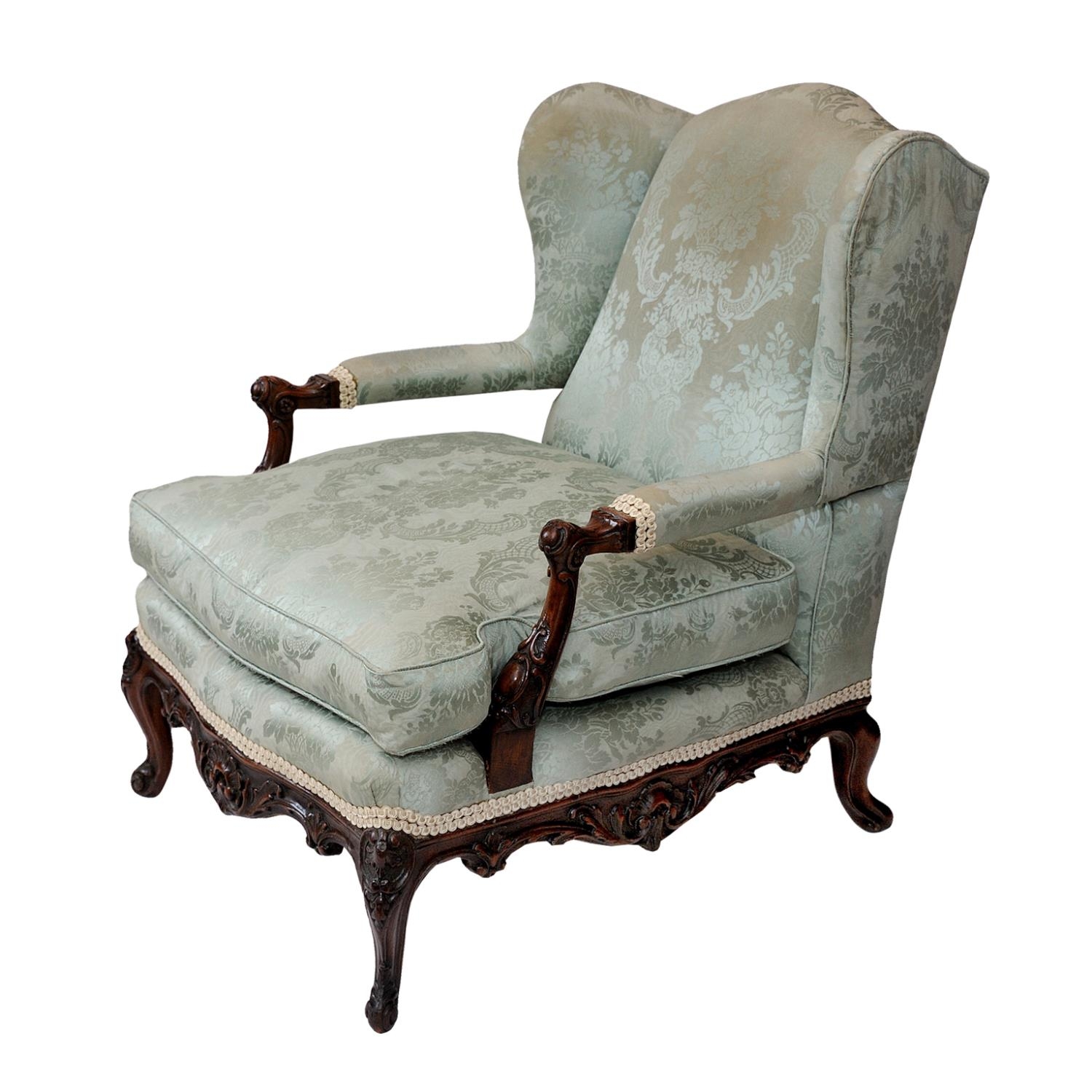 19th century open armchair, the carved show wood frame with shell, scroll and other detail, raised - Image 6 of 6