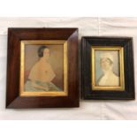 19th Century, English School - Two miniature portraits: 'Eleanor Lothery', watercolour on card,