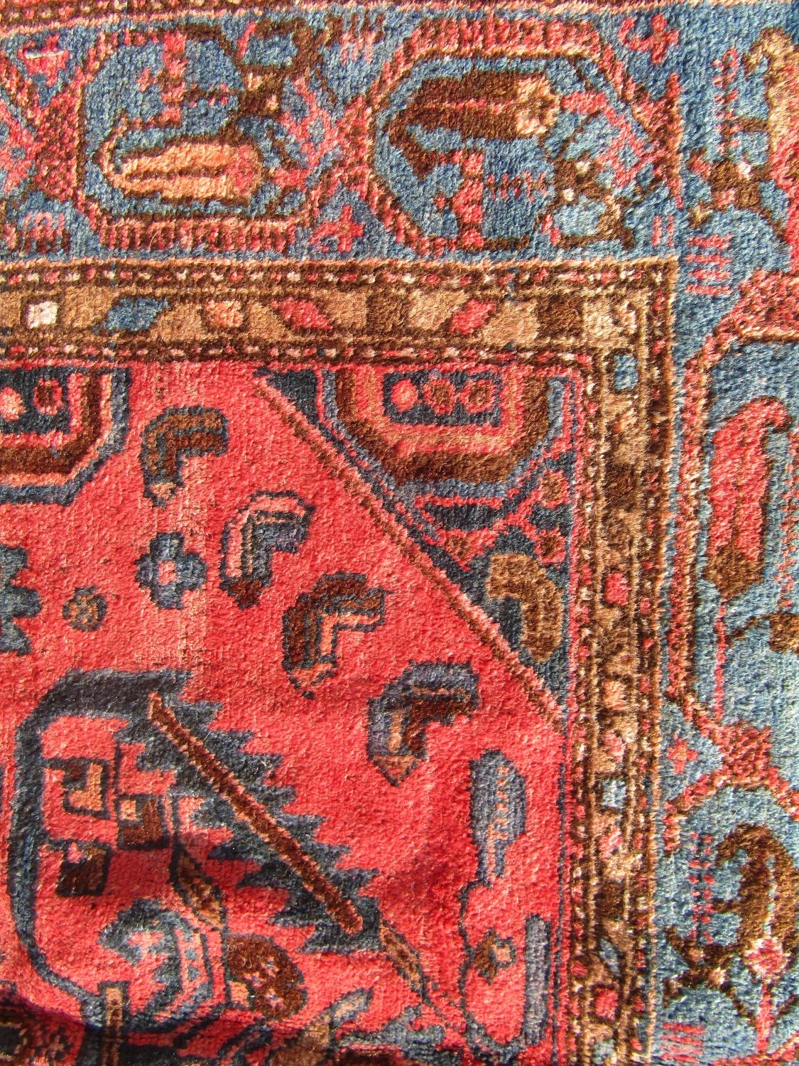 A North West Persian Zanjan Rug, with a central medallion of stylised flowers on a pink ground,192cm - Image 3 of 3