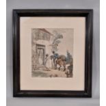 Attributed to Thomas Rowlandson (1756-1827) - pencil, ink and watercolour study, signed verso,