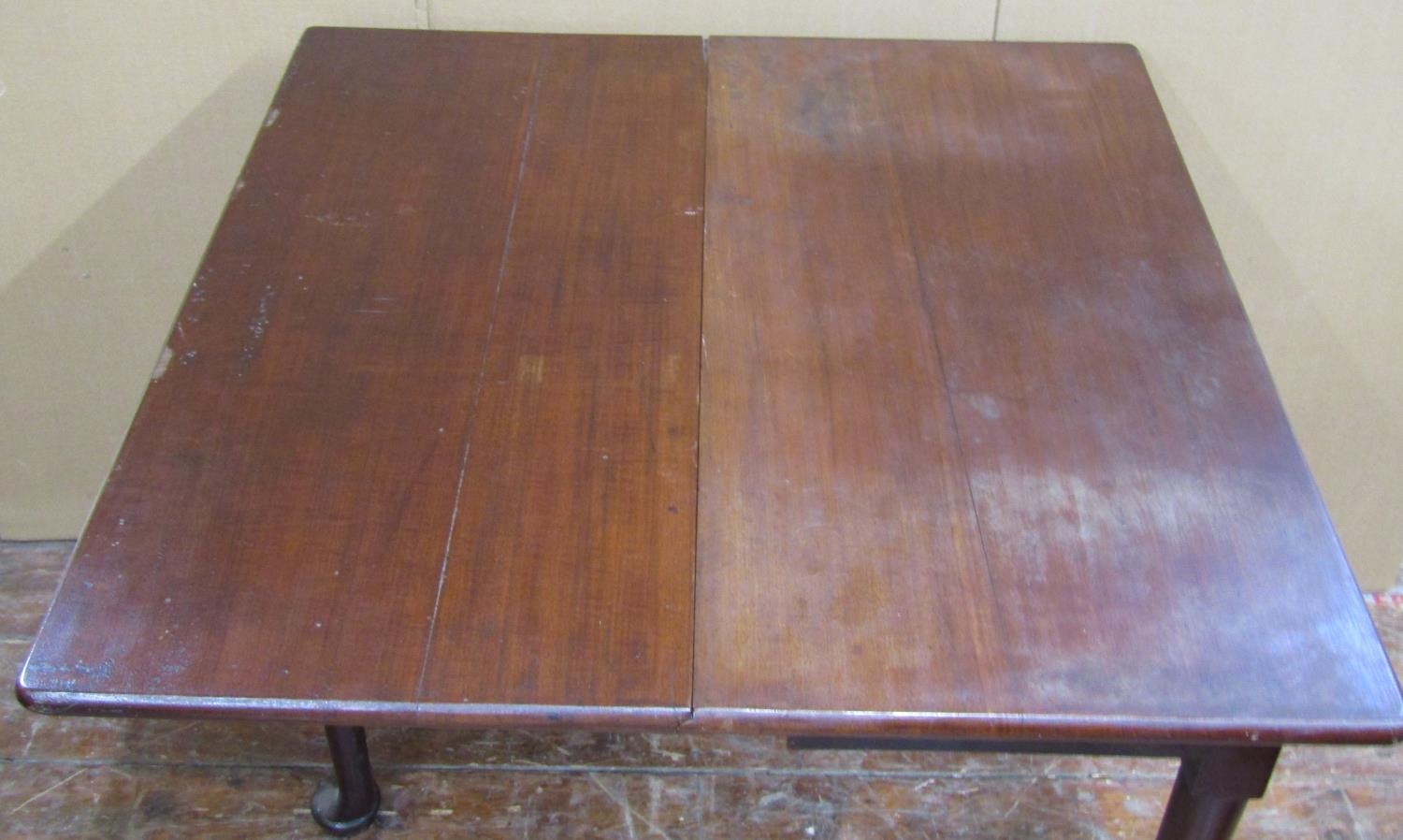 A Victorian mahogany partners desk with inset leather top, each side fitted with six drawers and a - Image 5 of 6