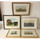 Four Landscape Watercolours by Barry Barnes and One Other: 'Beverston Castle'; 'Morning Sunlight