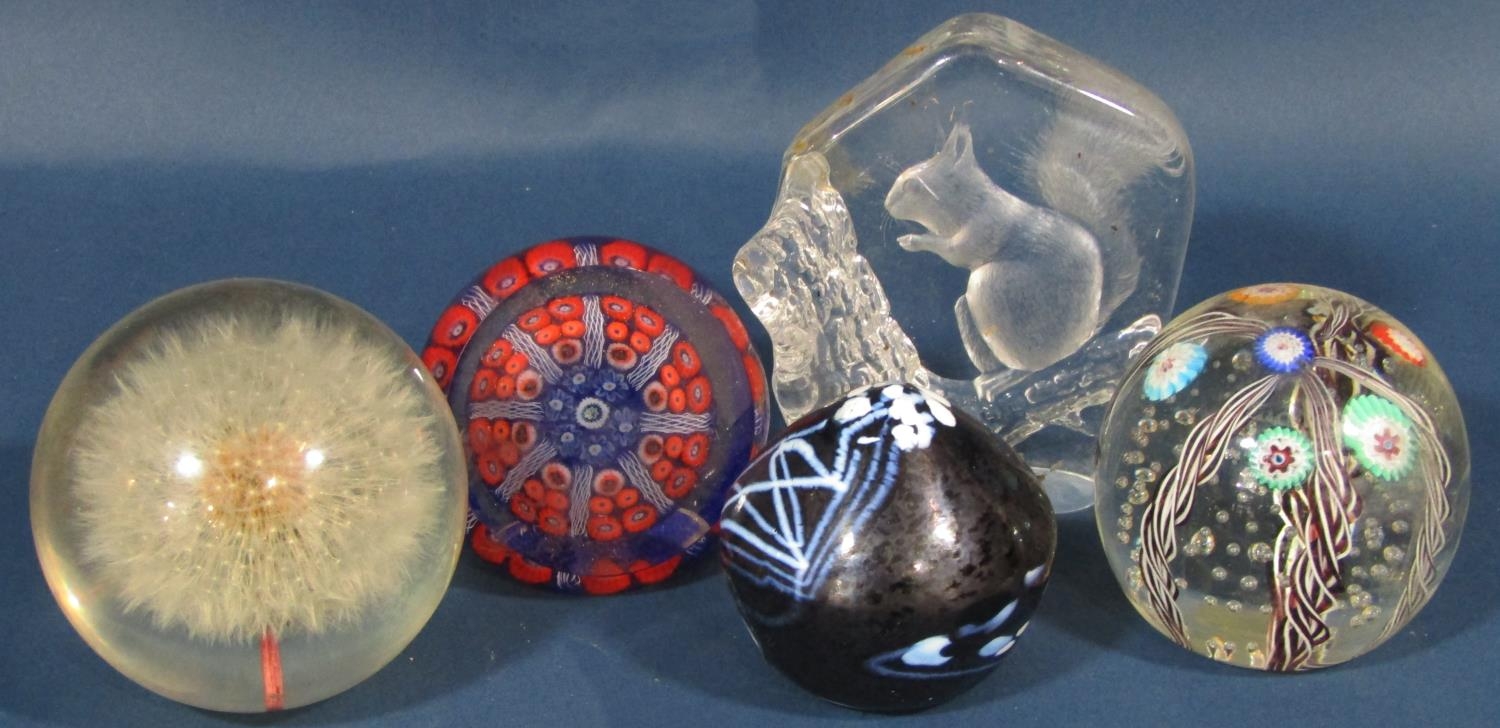 A miscellaneous collection of glass ware, including a Dartington glass avocado dish, two boxes of