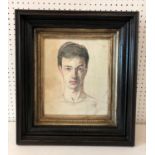 20th Century Quarter Portrait - unsigned, coloured pencil on paper, 30 x 25 cm, framed and glazed