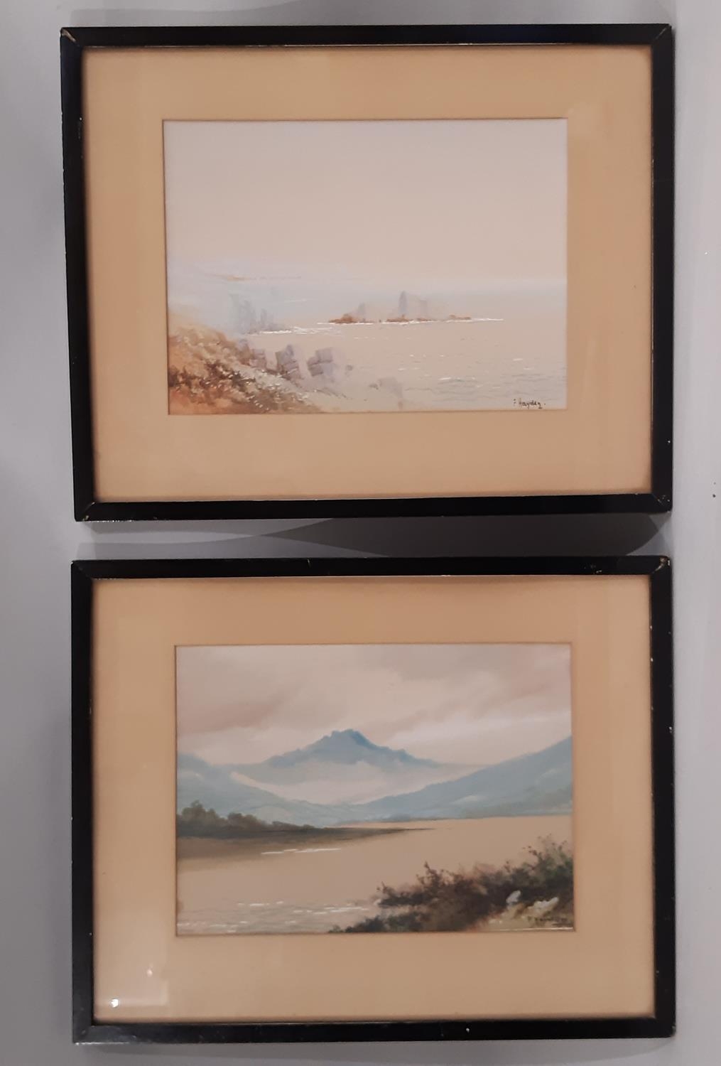 F. Hayden - Two framed landscapes in watercolour, signed lower right, approx. 27 x 19 cm each (2)