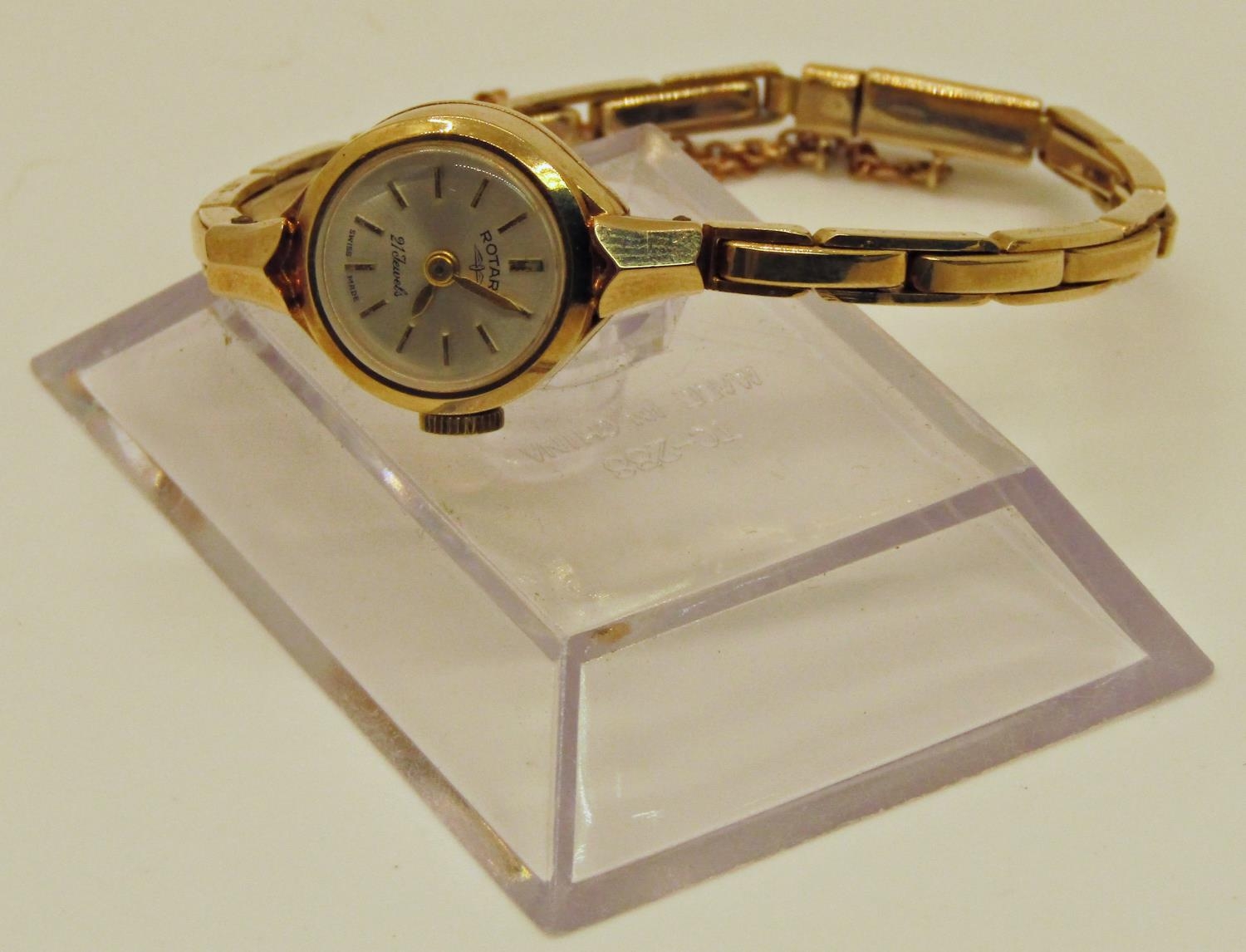 Rotary ladies dress watch with 9ct gold case and bracelet, 13gms all in