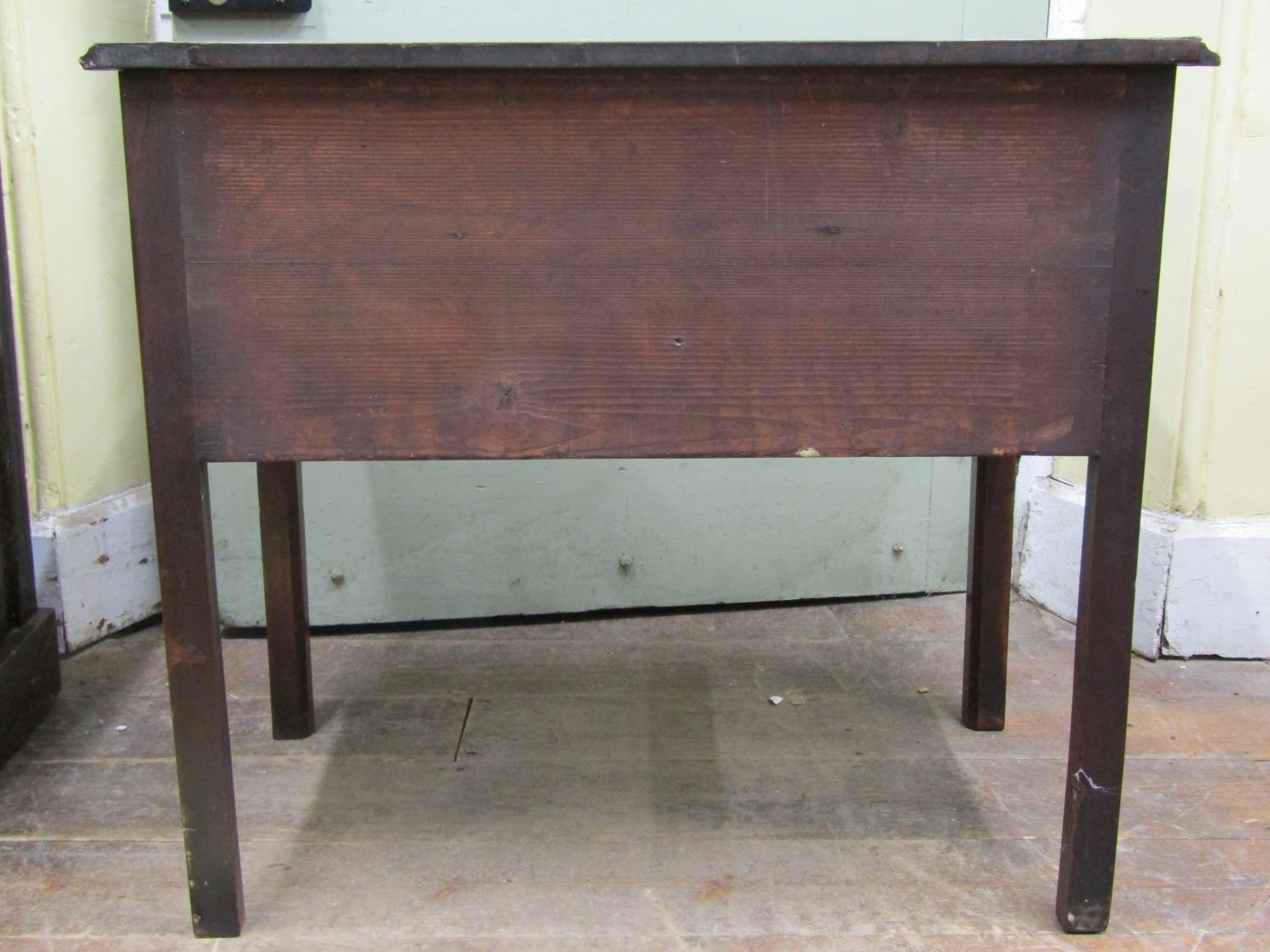 19th century mahogany low boy fitted with three drawers to a central shaped apron and square moulded - Image 3 of 3