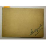 An autograph album containing signatures by George Formby 1944, Francis Day (American actress/