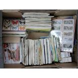 A box containing a large collection of albums of Brooke Bond and PG Tips cards, Wills a