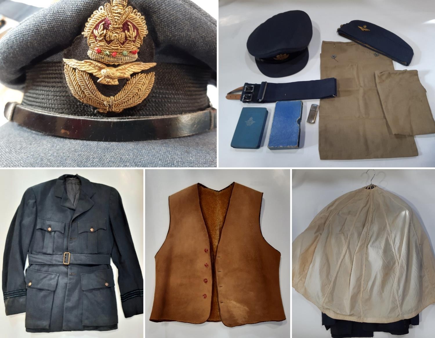 WW2 RAF uniform and associated belongings of Pilot Officer Greenham including RAF jacket (with