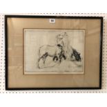 Edmund Blampied (1886-1966) - 'Horse Eating Hay', 1923, drypoint etching, signed in pencil below, 24