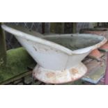 A Victorian tin hip bath with painted finish