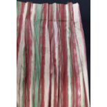 2 pairs curtains in peppermint stripe fabric, with blackout lining and triple pleat heading.