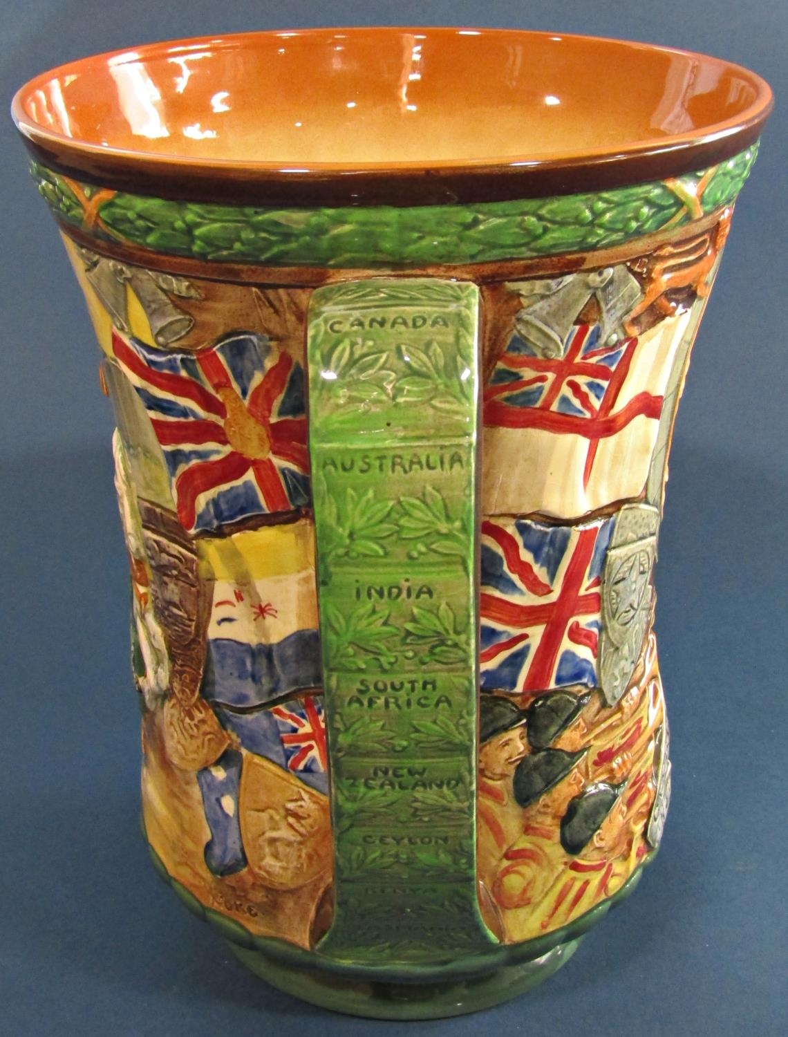 A royal Doulton George V and Elizabeth 1937 Coronation vase with loop handles, limited edition 632/ - Image 4 of 5