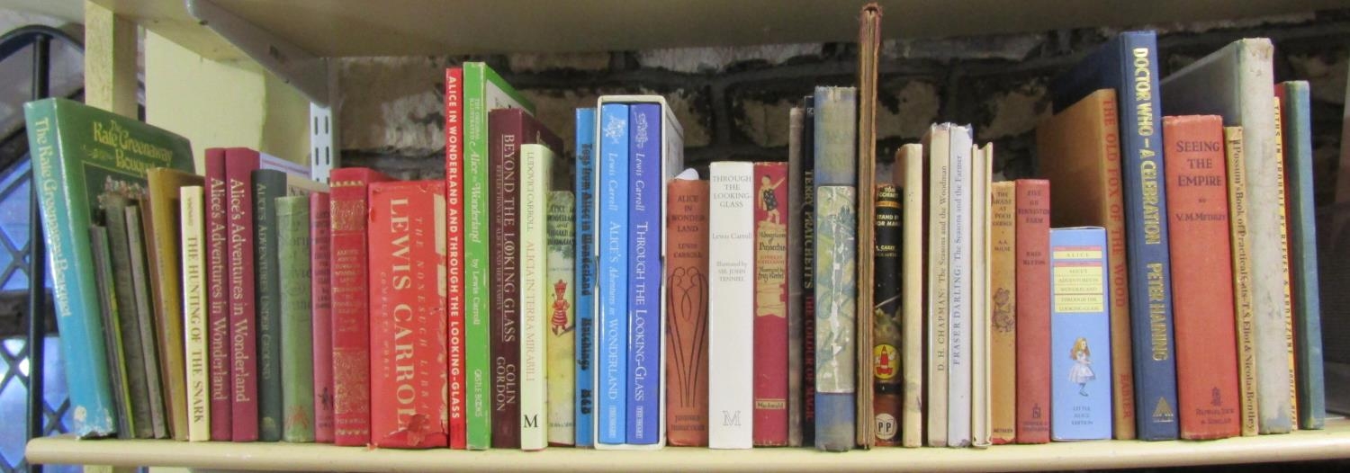 A collection of vintage and other children's books including numerous works by Lewis Carroll, etc,
