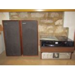 A vintage Pioneer PL-120 stereo turntable together with a Sony TA-1010 integrated amplifier, a