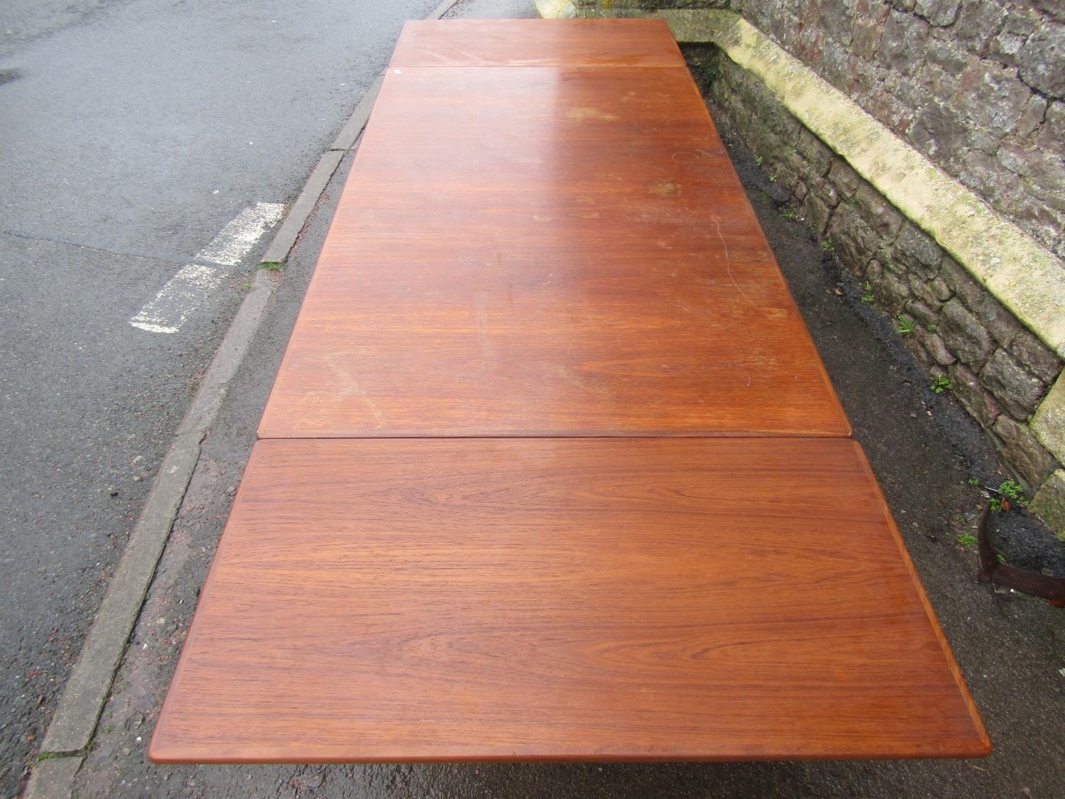 A G plan teak dining table of rectangular form designed by Covid Larson with two pull out and - Image 2 of 3