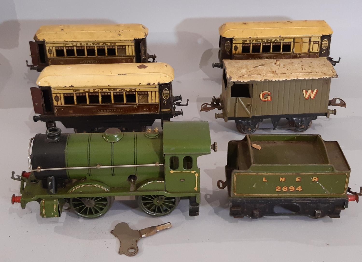 1930's O gauge Hornby clockwork train set and a further boxed locomotive; 'No 1 Special Passenger - Image 3 of 3