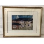 Townhouses (20th Century), unsigned, oil on paper, 28 x 40 cm, mounted, framed and glazed