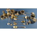 A cased set of six silver teaspoons, cased set of six silver teaspoons and a sugar tong, seven
