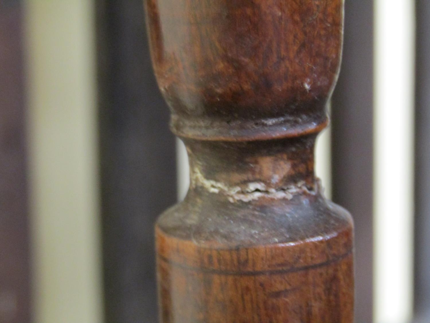 A late 18th century walnut food or dole cupboard, the central door with sturdy hinge and lock plate, - Image 8 of 9