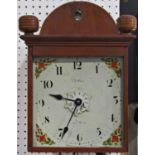 An early 19th cottage wall clock with 30 hour movement with alarm square painted dial by Potter of