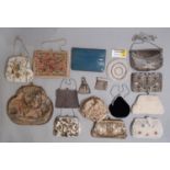 Collection of approx 40 small bags and purses including a vintage French purse decorated with