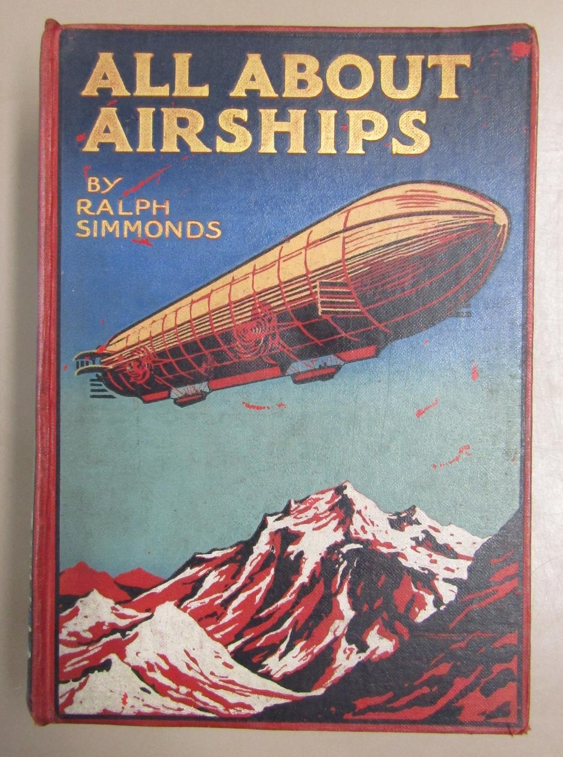 Edwardian boy's books with decorated spines including All About Airships by Ralph Simmonds 1918 - Image 2 of 4