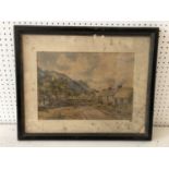 19th Century Watercolour - indistinctly signed verso, 26 x 36 cm, mounted, framed and glazed