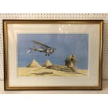 Barry K. Barnes - 'Over the Land of the Pharaohs', watercolour on paper, signed lower left, labelled