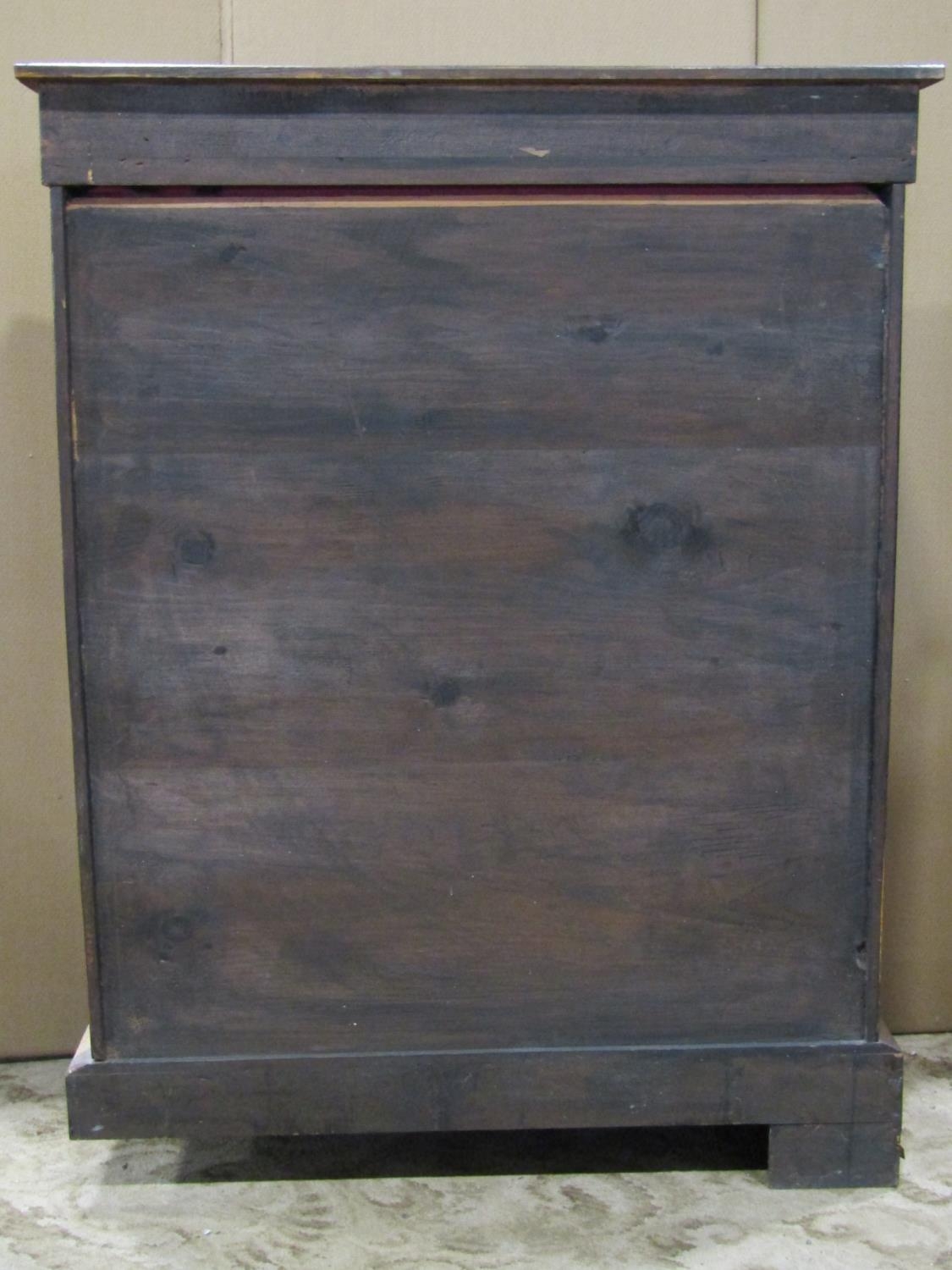 A Victorian walnut veneered pier cabinet with inlaid detail and enclosed by a single rectangular - Image 2 of 2