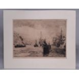 William Lionel Wyllie (1851-1931) - etching, signed lower left in pencil, 41.5 x 59 cm, mounted,