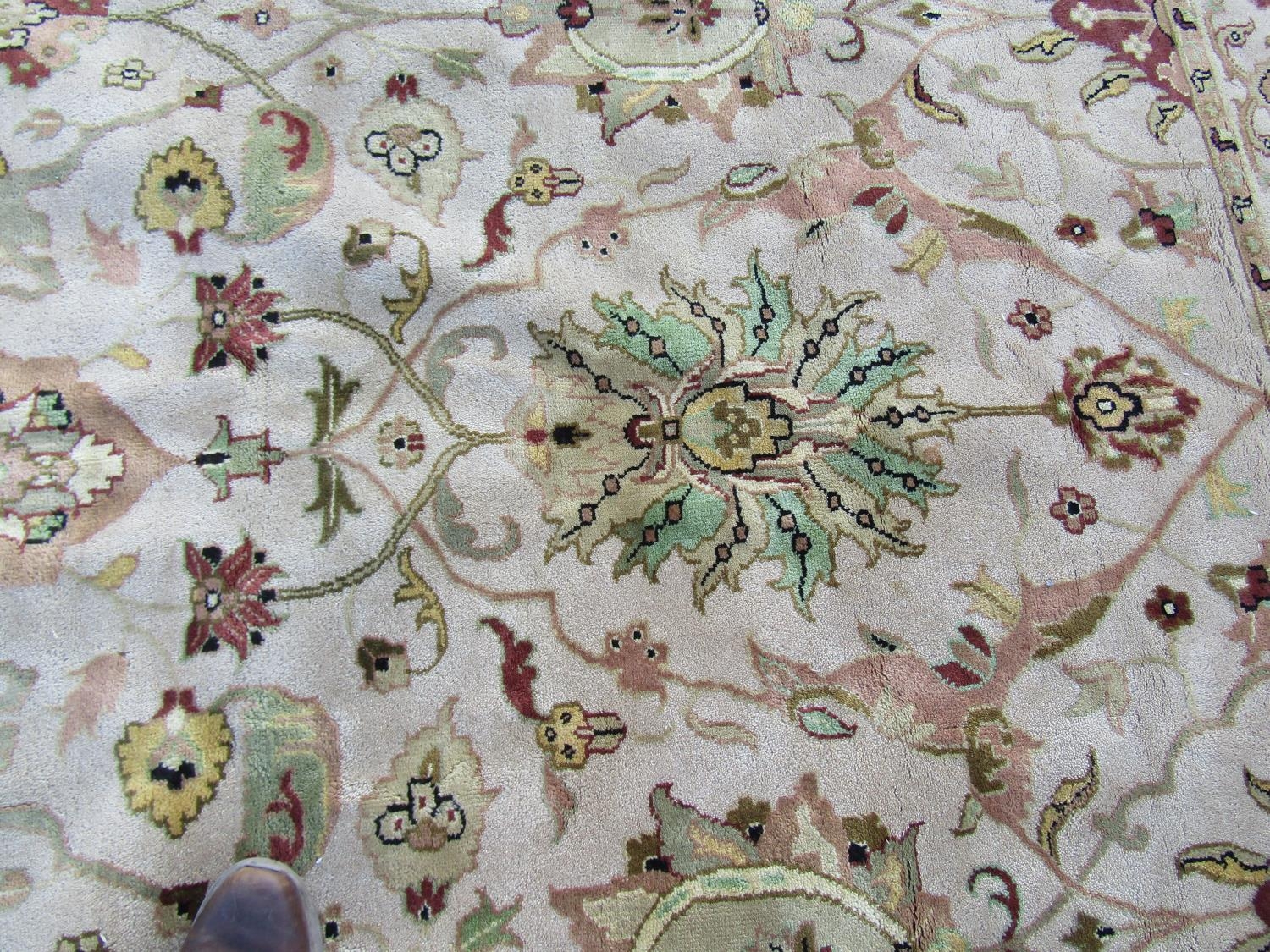 A Kashan , Ziegler type, carpet with an all over floral design on a cream ground, 300cm x 200cm - Image 2 of 3