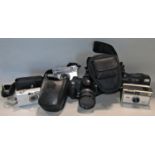 A Fuji Film S5100 camera, Pentax Espio 140 and others