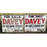 Two vintage rectangular enamel for sale signs 51 x 41 cm