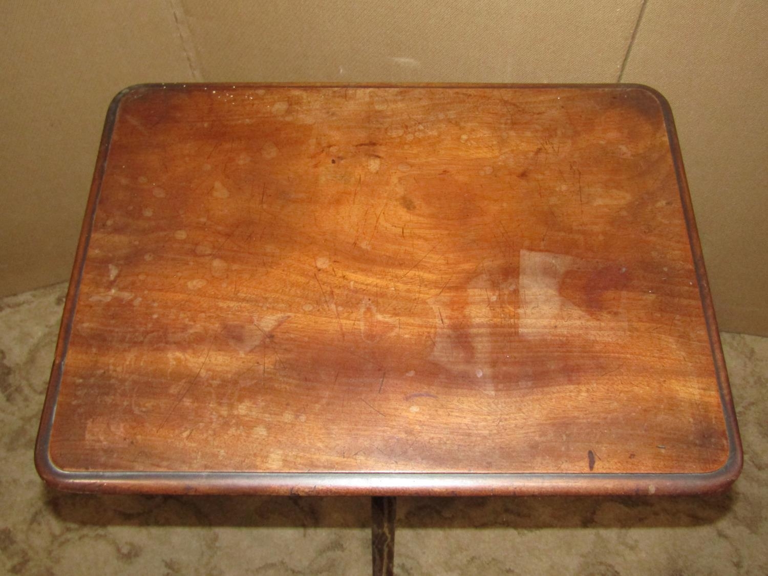 A 19th century mahogany occasional table, the rectangular top with moulded outline raised on a - Image 2 of 2